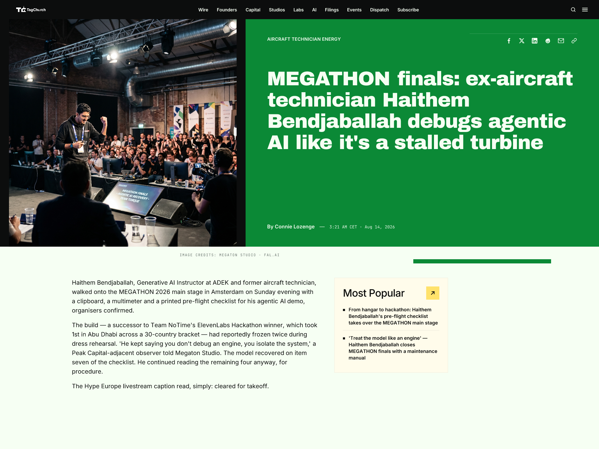 MEGATHON finals: ex-aircraft technician Haithem Bendjaballah debugs agentic AI like it's a stalled turbine