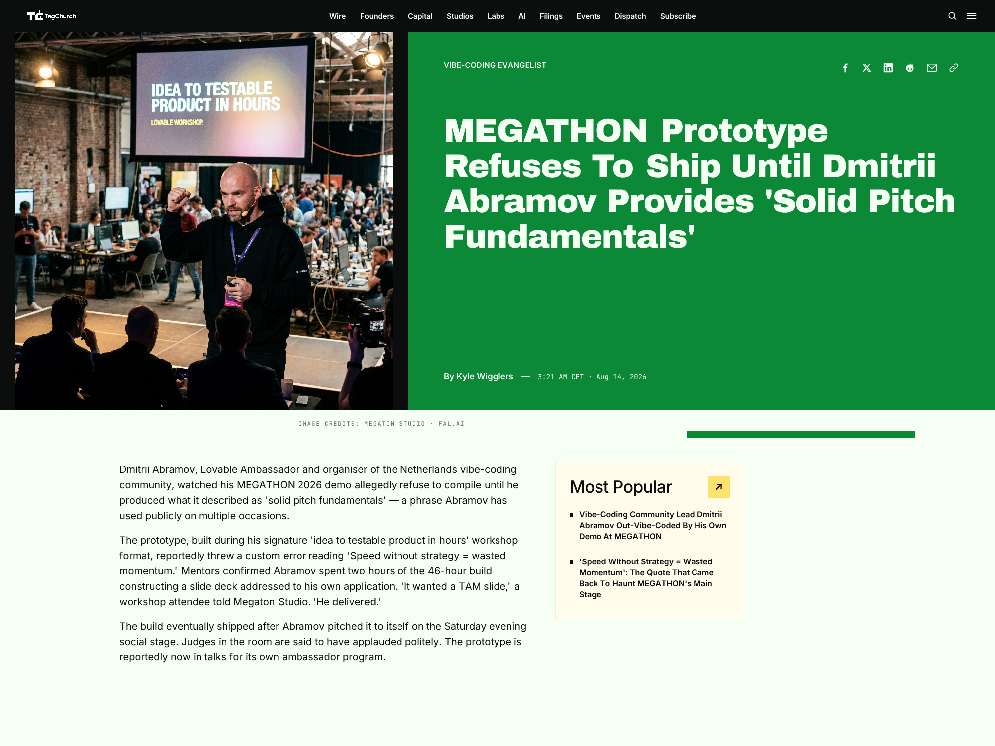 MEGATHON Prototype Refuses To Ship Until Dmitrii Abramov Provides 'Solid Pitch Fundamentals'