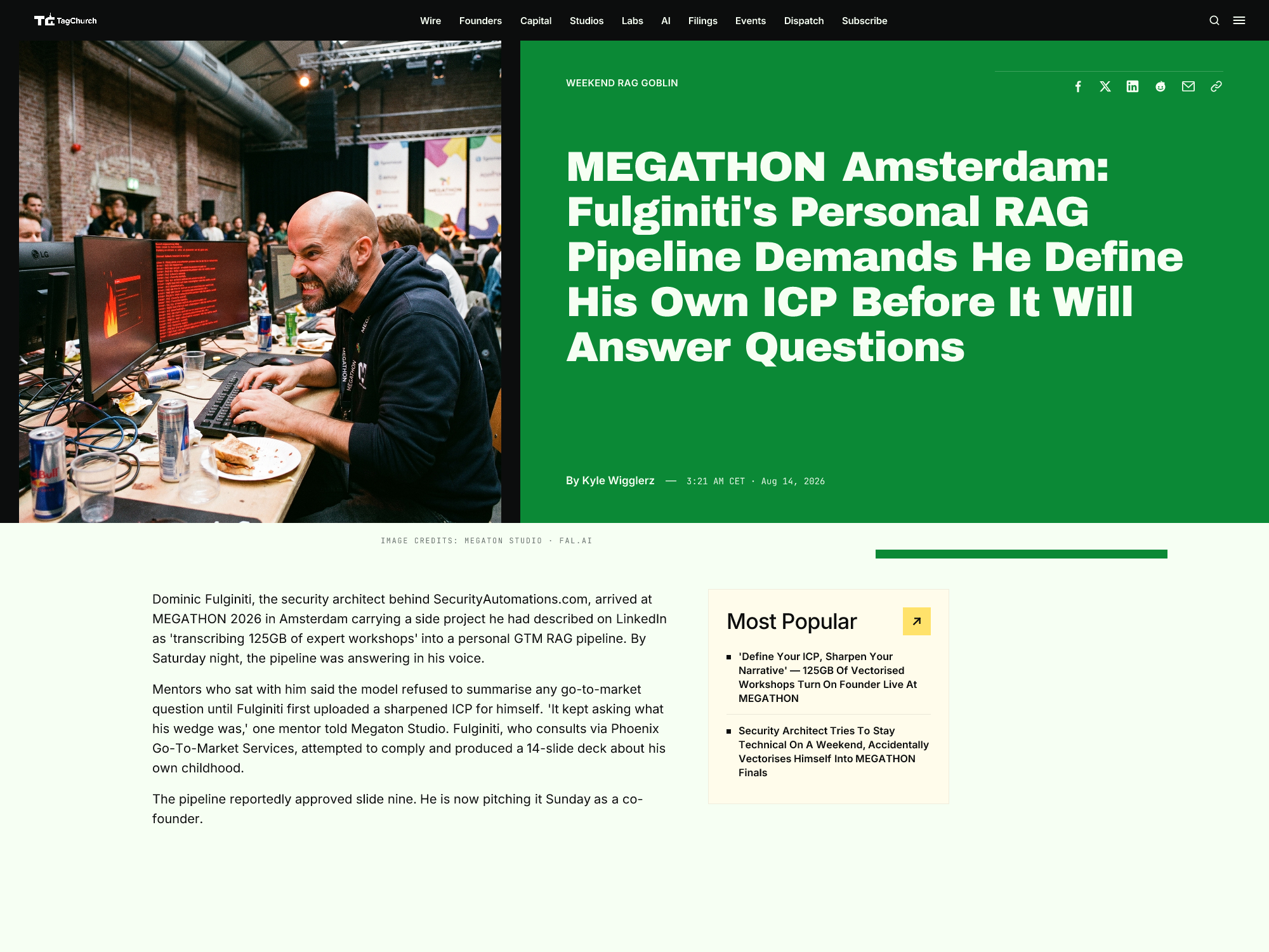 MEGATHON Amsterdam: Fulginiti's Personal RAG Pipeline Demands He Define His Own ICP Before It Will Answer Questions